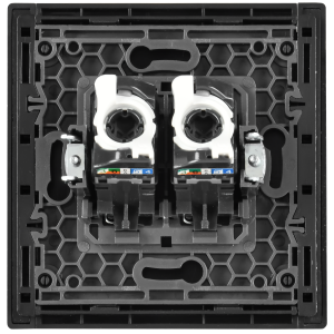 FORTE&PIANO Розетка компьютерная двойная RJ45 кат.5E FP533 сталь IEK