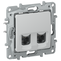 IEKETIKA Розетка компьютерная двойная RJ45 категория 6 UTP 6716541 галька IEK