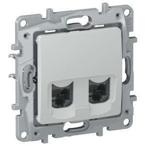 IEKETIKA Розетка компьютерная двойная RJ45 категория 6 UTP 6716541 галька IEK