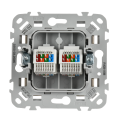 FLITE Розетка 2-местная компьютерная RJ45 категория 5Е UTP РК5е-2-0-ФлЛ льняной IEK