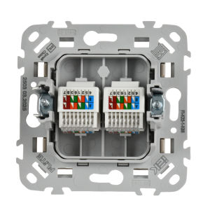 FLITE Розетка 2-местная компьютерная RJ45 категория 5Е UTP РК5е-2-0-ФлЛ льняной IEK