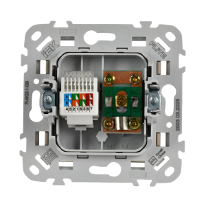 FLITE Розетка 2-местная RJ45/TV категория 5Е UTP РКТВ5е-2-0-ФлЛ льняной IEK