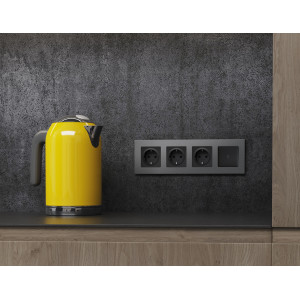 AF250653 Рамка ALFA Qubi Антрацит серый 3-ая AMBRELLA VOLT