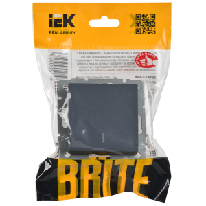 BRITE Выключатель 1-клавишный с индикацией 10А ВС10-1-1-БрМ маренго IEK