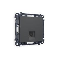 MA912030 Комплект механизма телефонной розетки ALFA Графит мягкое касание RJ-114P4C с шторкой QUANT AP9120, VM190 AMBRELLA VOLT