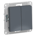 ATLASDESIGN 2-клавишный ВЫКЛЮЧАТЕЛЬ, сх.5, 10АХ, механизм, ГРИФЕЛЬ ATN000751