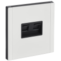 FORTE&PIANO Розетка компьютерная двойная RJ45 кат.6 FP234M металл белый IEK