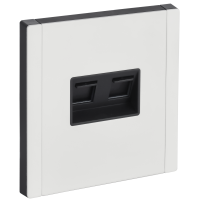 FORTE&PIANO Розетка компьютерная двойная RJ45 кат.6 FP234M металл белый IEK