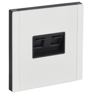 FORTE&PIANO Розетка компьютерная двойная RJ45 кат.6 FP234M металл белый IEK