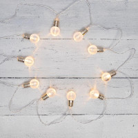 Гирлянда светодиодная Лампочки 1.5м 10LED тепл. бел. 0.1Вт IP20 провод ПВХ прозр. элементы питания 2хAA (не в компл.) Neon-Night 304-015