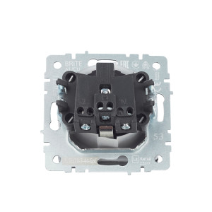 BRITE Розетка 1-местная с заземлением с защитными шторками и крышкой 16А IP44 РСбш10-3-44-БрГ графит IEK