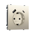 MS550010 Комплект механизма электрической розетки SIGMA Шёлк 2USB AC 20W быст. зар. сз сш 16A-250V QUANT PRO SP5500, PR160