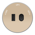 MULTITRACK Розетка 2хUSB (тип А+С) 18 Вт, 5 В/3 А ПЕСОЧНЫЙ MTK13003P