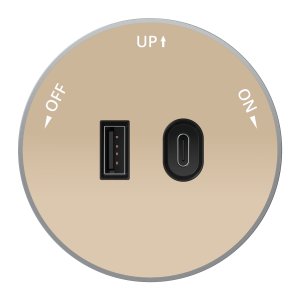 MULTITRACK Розетка 2хUSB (тип А+С) 18 Вт, 5 В/3 А ПЕСОЧНЫЙ MTK13003P
