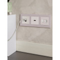 BRITE Розетка компьютерная двойная RJ45 кат.6 РК11-2-БрЖ жемчуг IEK