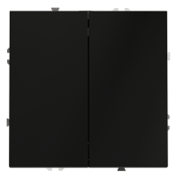 Проходной переключатель встраиваемый VOLTUM S70 двухклавишный 10А, (черный матовый)