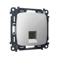MO412005 Комплект механизма компьютерной розетки RJ-45 экранированной с автоматической защитной шторкой OMEGA Серебро глянец QUANT OP4120, VM185 AMBRELLA VOLT