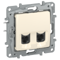 IEKETIKA Розетка компьютерная двойная RJ45 категория 5Е UTP 6723551 слоновая кость IEK