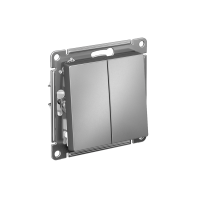 ATLASDESIGN 2-клавишный ВЫКЛЮЧАТЕЛЬ КНОПОЧНЫЙ, сх.5, 10А, механизм, СТАЛЬ ATN000917