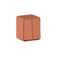 ATLASDESIGN PROFI IP54 О/У 2-клавишный ВЫКЛЮЧАТЕЛЬ, сх.5, 10АХ, ТЕРРАКОТОВЫЙ ATN547051