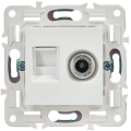 SKANDY Розетка двойная TV+RJ45 кат.5E SK-A14W арктический белый IEK