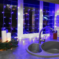 Гирлянда светодиодная Светодиодный Дождь 1.5х1м 96LED син. 8Вт 230В IP20 свечение с динамикой с контроллером провод прозр. Neon-Night 235-023