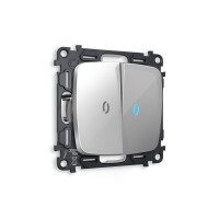 MO404020 Комплект механизма 2-кл выключателя с подсветкой 10000K OMEGA Серебро глянец QUANT OP4040, VM115, G17B AMBRELLA VOLT