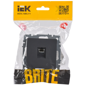 BRITE Розетка компьютерная RJ45 кат.6 РК11-БрГ графит IEK