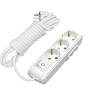 Arvia Electric, MOTTO, Удлинитель 3 гнезда с защитой от детей с/з и выключатель, 2м (белый)