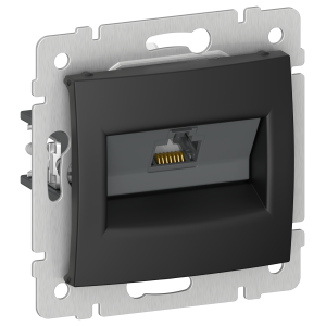 IEKVALENA Розетка компьютерная RJ45 категория 5Е UTP 6945371 черный матовый IEK