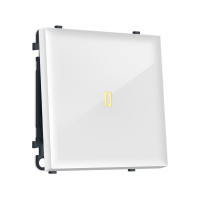 MS102010 Комплект механизма 1-кл выключателя с подсветкой 3200K SIGMA Белый глянец 10A-250V QUANT PRO (SP1020, PR101, G11Y)