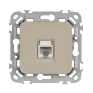 FLITE Розетка компьютерная RJ45 категория 6 UTP РК6-1-0-ФлЛ льняной IEK