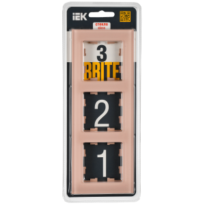 BRITE Рамка 3-местная РУ-3-2-БрП стекло персиковый матовый IEK