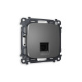 MO662030 Комплект механизма телефонной розетки OMEGA Антрацит серый RJ-114P4C с шторкой QUANT OP6620, VM190 AMBRELLA VOLT