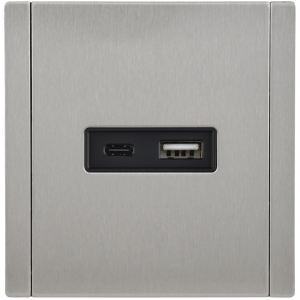 FORTE&PIANO Розетка USB A+C 18Вт FP751M металл никель IEK