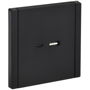FORTE&PIANO Розетка USB A+C 3,1А FP150 черный IEK