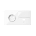 Simon 100 Белый глянец Кит 2 поста, фронт. Накладка на 1 розетку Schuko (слева) + 1 з/у USB SC + 1 клавиша светорегулятора