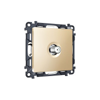 MA613050 Комплект механизма TV розетки SAT 5-2400MHz 3.5dB ALFA Шампань QUANT (AP6130, VM215) AMBRELLA VOLT