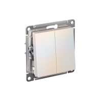 ATLASDESIGN 2-клавишный ПЕРЕКЛЮЧАТЕЛЬ, сх.6+6, 10АХ, мех., быстрозажим. клем., ЖЕМЧУГ ATN000465S