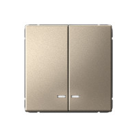 ARTGALLERY 2-клавишный ВЫКЛЮЧАТЕЛЬ с подсветкой, сх.5а, 10АХ, механизм, быстрозажим. клем., ШАМПАНЬ GAL000553S