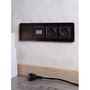 BRITE Розетка USB A+C 18Вт РЮ11-1-БрТБ темная бронза IEK