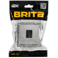 BRITE Розетка компьютерная RJ45 кат.6 РК11-БрГН металл хром/никель IEK
