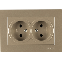 Arvia Electric, KAREN, Розетка 2-а без земли, (титан)