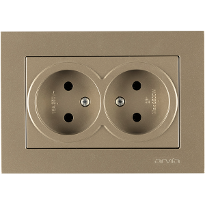Arvia Electric, KAREN, Розетка 2-а без земли, (титан)