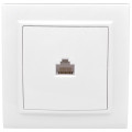 Розетка компьютерная + телефонная 2-м СП Минск RJ45 + Phone бел. Basic EKF ERK00-135-10