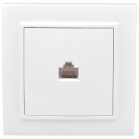 Розетка компьютерная + телефонная 2-м СП Минск RJ45 + Phone бел. Basic EKF ERK00-135-10