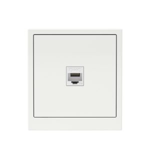 Компьютерная розетка RJ-45 без шторки, кат.5е одинарная, KANT, белая магнолия