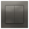ATLASDESIGN 2-клавишный ВЫКЛЮЧАТЕЛЬ, сх.5, 10АХ, в сборе, СТАЛЬ ATN000952