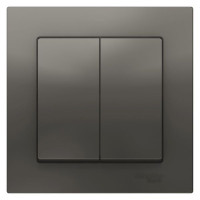 ATLASDESIGN 2-клавишный ВЫКЛЮЧАТЕЛЬ, сх.5, 10АХ, в сборе, СТАЛЬ ATN000952