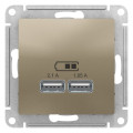 ATLASDESIGN USB РОЗЕТКА A+A, 5В/2,1А, 2х5В/1,05А, механизм, ШАМПАНЬ ATN000533